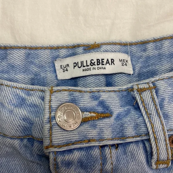 PULL & BEAR Distressed Bermuda Denim Shorts - Picture 4 of 5